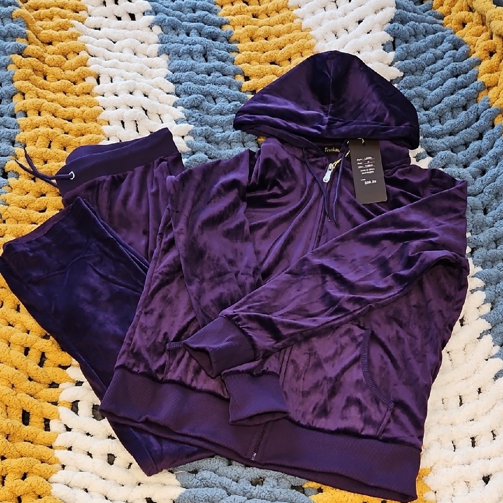 Purple Velvet Jumpsuit